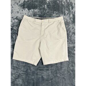 Johnnie-O Beige Mens Cotton-Blend Stretch Shorts Size 36